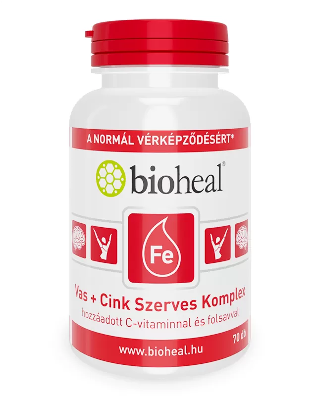 Liliom Patika - Bioheal szerves vas+cink komplex filmtabletta 70x