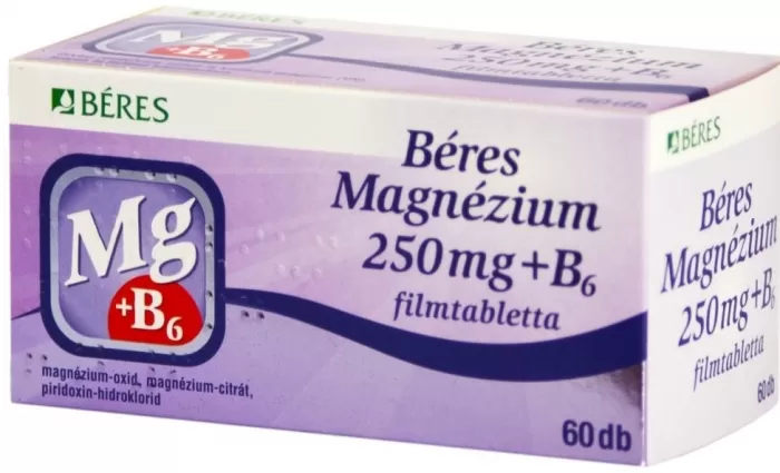 Liliom Patika - Béres magnézium 250 mg+b6 filmtabletta  60x